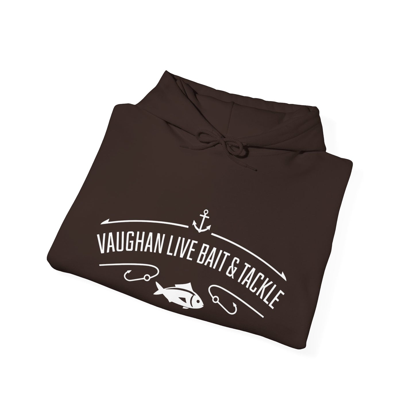 Fishing Hoodie — "Vaughan Live Bait & Tackle" Retro Angler Sweatshirt