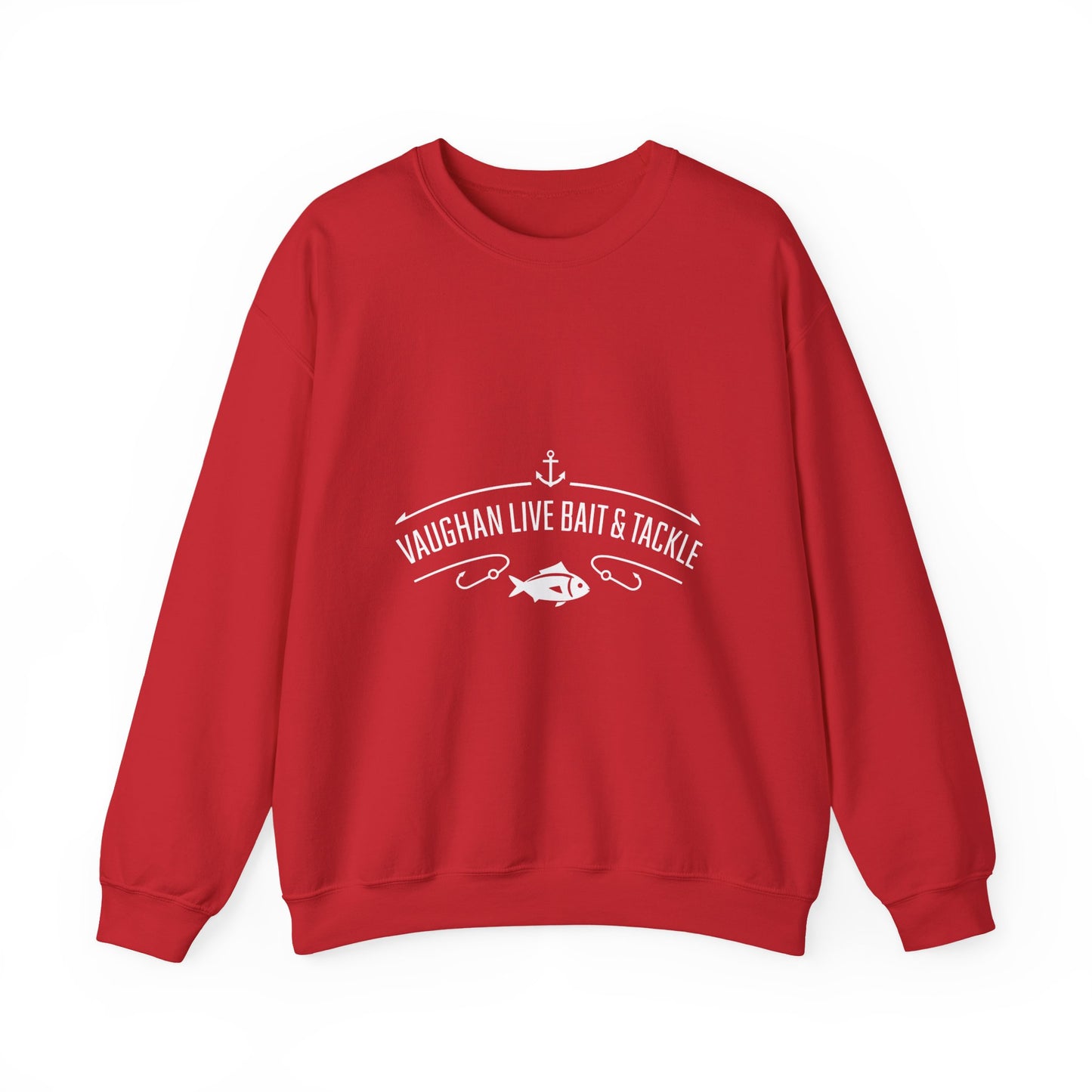 Bait & Tackle Crewneck Sweatshirt — "Vaughan Live Bait & Tackle" Fishing Pullover