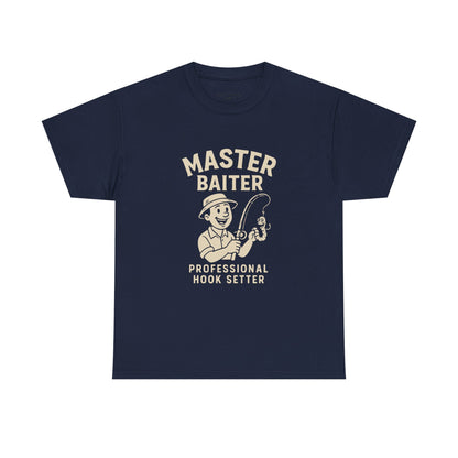 Master Baiter Fishing Tee - Unisex Heavy Cotton Shirt for Fishing Enthusiasts