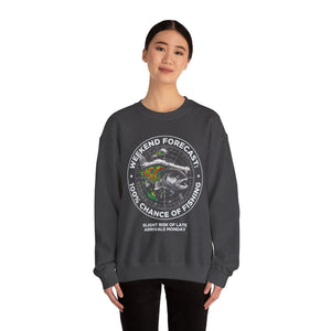 Fishing Crewneck Sweatshirt — “Weekend Forecast: 100% Chance of Fishing” Graphic thumbnail 19