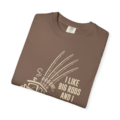 Fishing T-Shirt — "I Like Big Rods and I Cannot Lie" Graphic Tee for Anglers