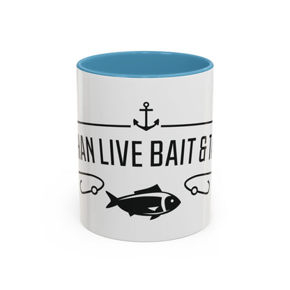 Fishing Coffee Mug — "I'd Rather Be Using Live Bait & Tackle" Accent Mug