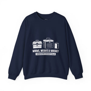 Fishing Crewneck Sweatshirt - "Worms, Weights & Whiskey" Weekend Essentials thumbnail 6