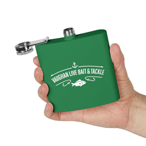Fishing Flask — "Vaughan Live Bait & Tackle" 6oz Stainless Steel Hip Flask thumbnail 17