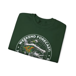 Fishing Crewneck Sweatshirt — “Weekend Forecast: 100% Chance of Fishing” Graphic thumbnail 15