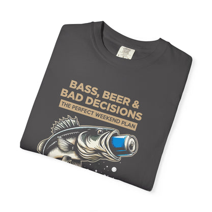 Bass, Beer & Bad Decisions Fishing T-Shirt — Weekend Angler Tee