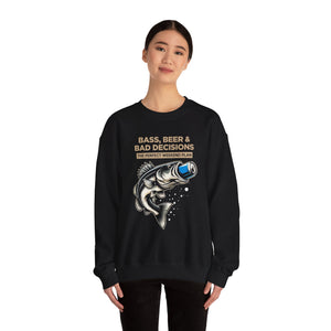 Sweatshirt — "Bass, Beer & Bad Decisions" Fishing Graphic Crewneck thumbnail 10