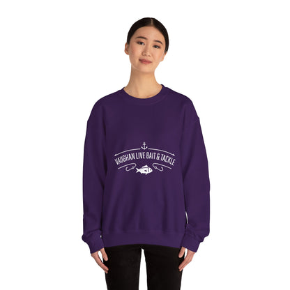 Bait & Tackle Crewneck Sweatshirt — "Vaughan Live Bait & Tackle" Fishing Pullover