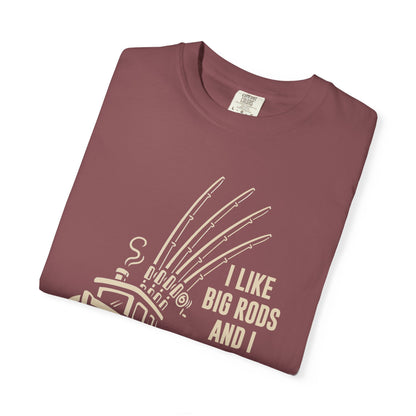 Fishing T-Shirt — "I Like Big Rods and I Cannot Lie" Graphic Tee for Anglers