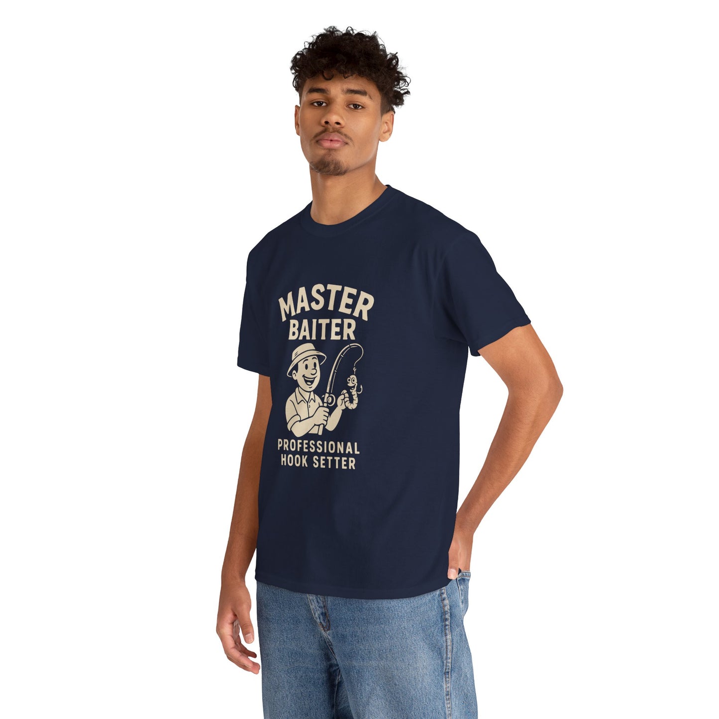 Master Baiter Fishing Tee - Unisex Heavy Cotton Shirt for Fishing Enthusiasts