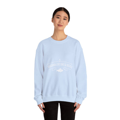 Bait & Tackle Crewneck Sweatshirt — "Vaughan Live Bait & Tackle" Fishing Pullover