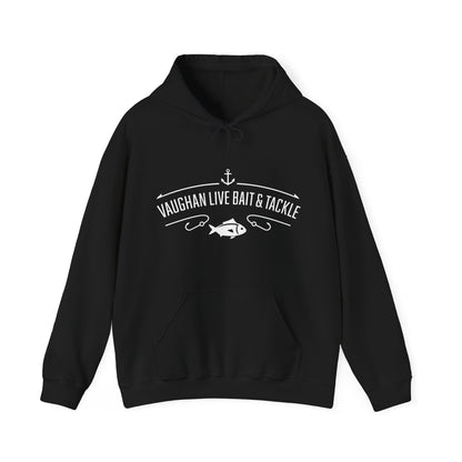 Fishing Hoodie — "Vaughan Live Bait & Tackle" Retro Angler Sweatshirt