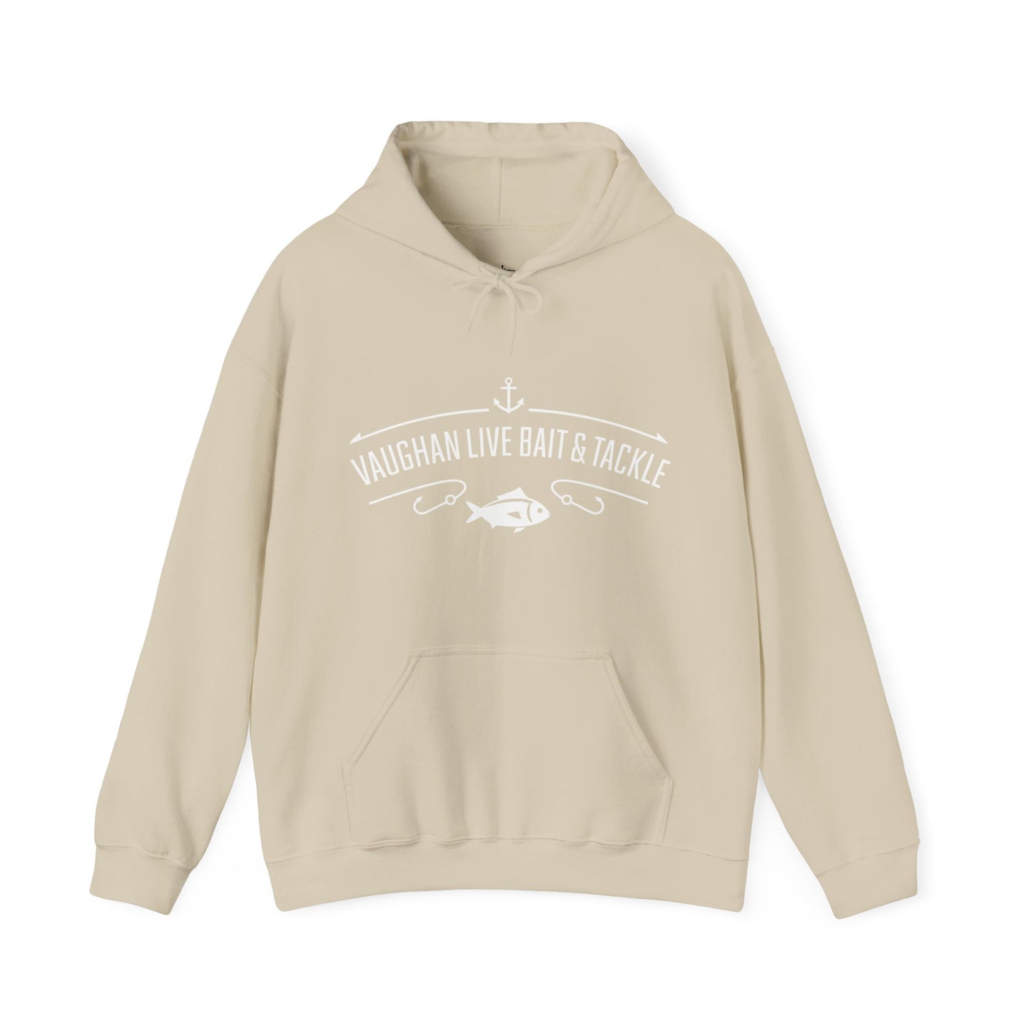 Fishing Hoodie — "Vaughan Live Bait & Tackle" Retro Angler Sweatshirt